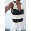 Fashion Wide Black And White Stripes Striped Knitted V-neck Vest