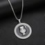 Fashion Silver Alloy Diamond Owl Round Necklace For Men