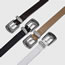 Fashion Coffee Faux Leather Engraved Buckle Wide Belt