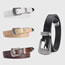 Fashion Coffee Faux Leather Engraved Buckle Wide Belt