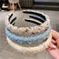 Fashion Light Blue + Coffee Gold Thick Wool Sequined Wide-brimmed Headband