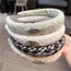 Fashion White Metal Label Wool Knitted Wide-brimmed Headband