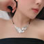 Fashion Silver Alloy Feather Leather Necklace