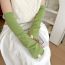 Fashion Khaki Polyester Long Knit Arm Guard Fingerless Sleeves