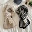 Fashion Oatmeal Houndstooth Wool Houndstooth Patch Scarf