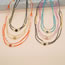 Fashion 5# Double Circle Mixed Color Rice Beads Pearl Glass Eye Necklace