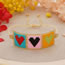 Fashion Gold Rice Beads Braided Three-color Peach Heart Bracelet