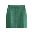 Fashion Green Plaid Tube Top Skirt Suit