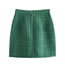 Fashion Green Plaid Tube Top Skirt Suit