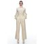 Fashion Beige Leather Pleated Straight-leg Trousers