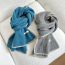 Fashion Gray Apricot Polyester Covered Knitted Patch Scarf