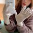 Fashion Oatmeal Color Wool Knitted Patch Lace Five-finger Gloves