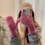 Fashion Coffee Color Plush Finger-covered Gloves