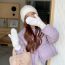 Fashion Coffee Color Plush Finger-covered Gloves