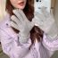 Fashion Apricot Solid Color Twist Wool Knitted Touch Screen Five-finger Gloves