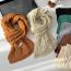 Fashion Pumpkin Color Twist Knitted Label Scarf