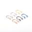 Fashion Rose Gold Stainless Steel Geometric Double Circle Fake Nose Ring