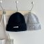 Fashion Light Gray Polyester Knitted Patch Beanie