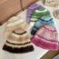 Fashion Pink Coffee Gradient Striped Knitted Beanie