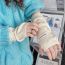 Fashion Beige Polyester Knitted Patch Half Finger Gloves