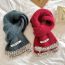 Fashion Watermelon Red Raw Edge Knitted Patch Scarf