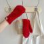 Fashion Rose Red Plush Knit Patch All-inclusive Gloves