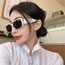 Fashion All Silver And All Gray Pc Square Large Frame Sunglasses