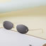 Fashion Champagne Tea Gold Gradient Tea Rimless Cut-edge Diamond Oval Sunglasses