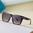 Fashion Bright Black Double Gray Pc Square Large Frame Sunglasses