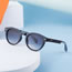 Fashion Bright Black Outside Black Inside And Transparent Feet Silver And Gray Pc Oval Small Frame Sunglasses