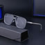 Fashion Transparent Blue Silver Gray Blue Pc Square Large Frame Double Bridge Sunglasses