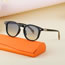 Fashion Bright Black Outer Black Transparent Silver Gradient Gray Cat Eye Small Frame Sunglasses