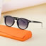 Fashion Bright Black Outer Black Transparent Silver Gradient Gray Cat Eye Small Frame Sunglasses