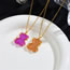 Fashion White Bear Copper Diamond Bear Necklace