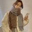 Fashion Brown Faux Cashmere Knitted Houndstooth Scarf