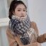 Fashion Dark Blue Faux Wool Knitted Houndstooth Scarf