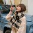 Fashion Black And White Imitation Cashmere Knitted Love Plaid Scarf