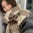 Fashion New Version-brown Faux Cashmere Knitted Plaid Fringed Scarf
