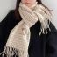 Fashion Apricot Color Faux Cashmere Knitted Plaid Fringed Scarf