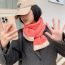 Fashion Beige Imitation Cashmere Color Block Knitted Scarf