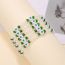 Fashion Green Crystal Heart Beads Bracelet Set