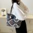 Fashion Black Canvas Woven Tassel Large Capacity Tote Bag