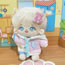 Fashion 20cm (not Including Baby) Pink Fabric Color Block Embroidered Jacket Doll Clothes