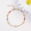 Fashion White Alloy Oil Drop Flower Round Eye Bracelet