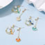 Fashion #7 Standing Cat Style Alloy Diamond-drip Cat Earrings