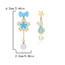 Fashion #6 Blue Butterfly Cat Model Alloy Diamond-drip Butterfly Cat Round Earrings