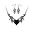 Fashion Silver Alloy Geometric Love Necklace Alien Earring Set