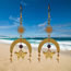 Fashion Gold Alloy Starburst Butterfly Moon Earrings