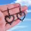 Fashion Black Alloy Thorn Wire Love Earrings