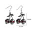 Fashion Black Alloy Skull Cherry Earrings